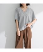 【グリーンパークス/Green Parks】の深Vネックミニ裏毛フレンチスリーブプルオーバー Gray|ID: prp329100004523006 ipo3291000000031994127