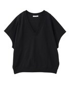 【グリーンパークス/Green Parks】の深Vネックミニ裏毛フレンチスリーブプルオーバー Black|ID: prp329100004523006 ipo3291000000031994129