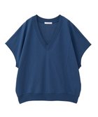 【グリーンパークス/Green Parks】の深Vネックミニ裏毛フレンチスリーブプルオーバー Navy|ID: prp329100004523006 ipo3291000000031994131