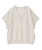 【グリーンパークス/Green Parks】の深Vネックミニ裏毛フレンチスリーブプルオーバー Ecru|ID: prp329100004523006 ipo3291000000031994132