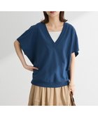 【グリーンパークス/Green Parks】の深Vネックミニ裏毛フレンチスリーブプルオーバー Navy|ID: prp329100004523006 ipo3291000000032193598