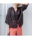 【23区/NIJYUSANKU】の【先行予約/洗える】ソフトシアーフィルム ギャザー ブラウス ダークブラウン系|ID: prp329100004523016 ipo3291000000031994211
