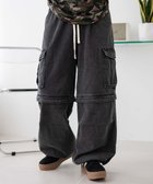 【ウィゴー/WEGO】の【ウエストゴム/2WAY】2WAYデニムカーゴパンツ デニムブラック|ID: prp329100004523024 ipo3291000000032212950