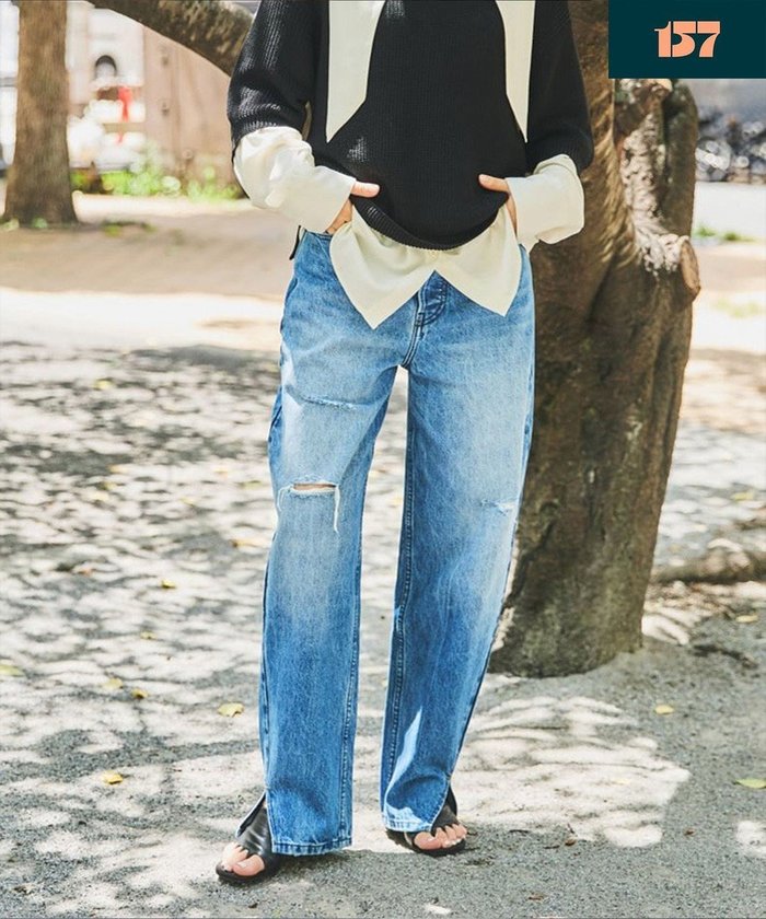【ウォードブルー/WOADBLUE】の【157】slit tapered デニムパンツ インテリア・キッズ・メンズ・レディースファッション・服の通販 founy(ファニー) https://founy.com/ ファッション Fashion レディースファッション WOMEN パンツ Pants デニムパンツ Denim Pants スリット Slit デニム Denim 定番 Standard パターン Pattern ビンテージ Vintage ファブリック Fabric ワイド Wide A/W・秋冬 Aw・Autumn/Winter・Fw・Fall-Winter S/S・春夏 Ss・Spring/Summer NEW・新作・新着・新入荷 New Arrivals 夏 Summer |ID: prp329100004523031 ipo3291000000031994292