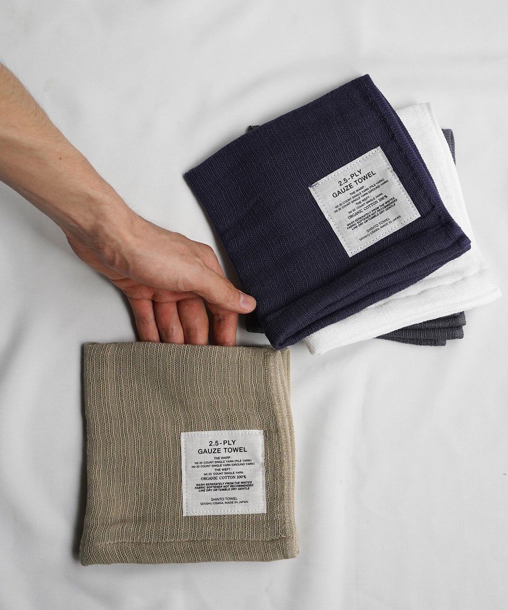 【神藤タオル/SHINTO TOWEL】の【閲覧人気NO.1/2.5-PLY GAUZE】ハンドタオル インテリア・キッズ・メンズ・レディースファッション・服の通販 founy(ファニー) 　ファッション　Fashion　レディースファッション　WOMEN　財布　Wallets　吸水　Water Absorption　財布　Wallet　タオル　Towel　人気　Popularity　ハンカチ　Handkerchief　ハンド　Hand　ループ　Loop　Mix Beige|ID: prp329100004523823 ipo3291000000032000746