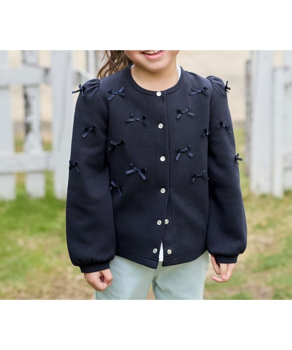 【エニファム/any FAM / KIDS】のスナップボタン リボンカーディガン インテリア・キッズ・メンズ・レディースファッション・服の通販 founy(ファニー) 　ファッション　Fashion　キッズファッション　KIDS　トップス・カットソー　Tops/Tees/Kids　カットソー　Cut And Sew　カーディガン　Cardigan　ガーリー　Girly　ポケット　Pocket　リボン　Ribbon　人気　Popularity　夏　Summer　定番　Standard　春　Spring　S/S・春夏　Ss・Spring/Summer　ネイビー|ID: prp329100004523830 ipo3291000000032125081