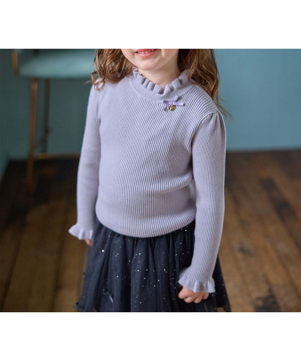 【エニファム/any FAM / KIDS】の首フリルしあわせタッチニット インテリア・キッズ・メンズ・レディースファッション・服の通販 founy(ファニー) 　ファッション　Fashion　キッズファッション　KIDS　トップス・カットソー　Tops/Tees/Kids　インナー　Inner　セーター　Sweater　チャーム　Charm　フリル　Frills　ポケット　Pocket　リボン　Ribbon　洗える　Washable　A/W・秋冬　Aw・Autumn/Winter・Fw・Fall-Winter　サックスブルー|ID: prp329100004523838 ipo3291000000032000807
