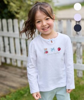 【エニファム/any FAM / KIDS】のテディベリー刺繍 長袖Tシャツ 人気、トレンドファッション・服の通販 founy(ファニー) ファッション Fashion キッズファッション KIDS トップス・カットソー Tops/Tees/Kids カットソー Cut And Sew フロント Front ポケット Pocket ワンポイント One Point 夏 Summer 春 Spring S/S・春夏 Ss・Spring/Summer 長袖 Long Sleeve |ID:prp329100004523845