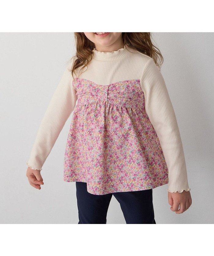 【エニファム/any FAM / KIDS】のドッキング花柄カットソー インテリア・キッズ・メンズ・レディースファッション・服の通販 founy(ファニー) https://founy.com/ ファッション Fashion キッズファッション KIDS Children’s Clothing トップス・カットソー Tops/Tees/Kids おすすめ Recommend カットソー Cut And Sew ガーリー Girly スカラップ Scalloped デニム Denim ドッキング Docking ポケット Pocket A/W・秋冬 Aw・Autumn/Winter・Fw・Fall-Winter |ID: prp329100004523850 ipo3291000000032562887