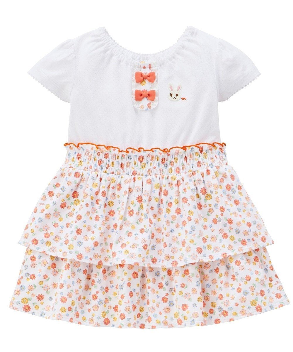 【ミキハウスホットビスケッツ/MIKI HOUSE HOT BISCUITS / KIDS】の【ミキハウス】【80-120cm】 半袖ワンピース インテリア・キッズ・メンズ・レディースファッション・服の通販 founy(ファニー) 　ファッション　Fashion　キッズファッション　KIDS　ワンピース　Dress/Kids　おすすめ　Recommend　カーディガン　Cardigan　リボン　Ribbon　レース　Race　エレガント 上品　Elegant　半袖　Short Sleeve　夏　Summer　春　Spring　S/S・春夏　Ss・Spring/Summer　羽織　Haori　オレンジ|ID: prp329100004523851 ipo3291000000032000849