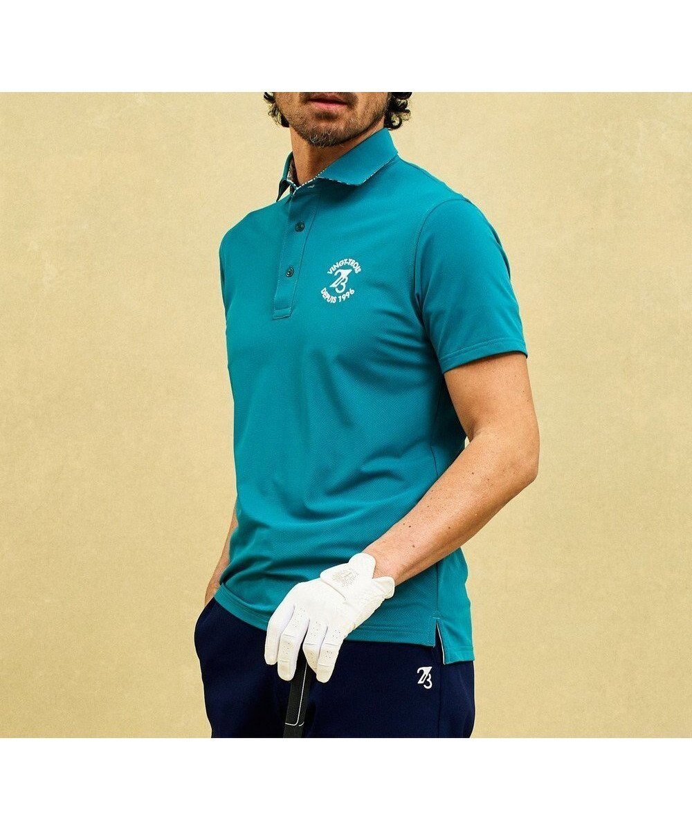 【23区 ゴルフ/23区GOLF / MEN】の【MEN】【吸水速乾/UVカット】ストレッチ性抜群 透けにくさにもこだわったエイトムーブカノコポロシャツ インテリア・キッズ・メンズ・レディースファッション・服の通販 founy(ファニー) 　ファッション　Fashion　メンズファッション　Men's Style Online　トップス・カットソー　Tops/Tshirt/Men　シャツ　Shirts　ポロシャツ　Polo Shirts　ゴルフ　Golf　ストレッチ　Stretch　スリム　Slim　パターン　Pattern　フィット　Fit　ポロシャツ　Polo Shirt　リーフ　Leaf　エレガント 上品　Elegant　吸水　Water Absorption　夏　Summer　春　Spring　S/S・春夏　Ss・Spring/Summer　パイングリーン系|ID: prp329100004523886 ipo3291000000032675066