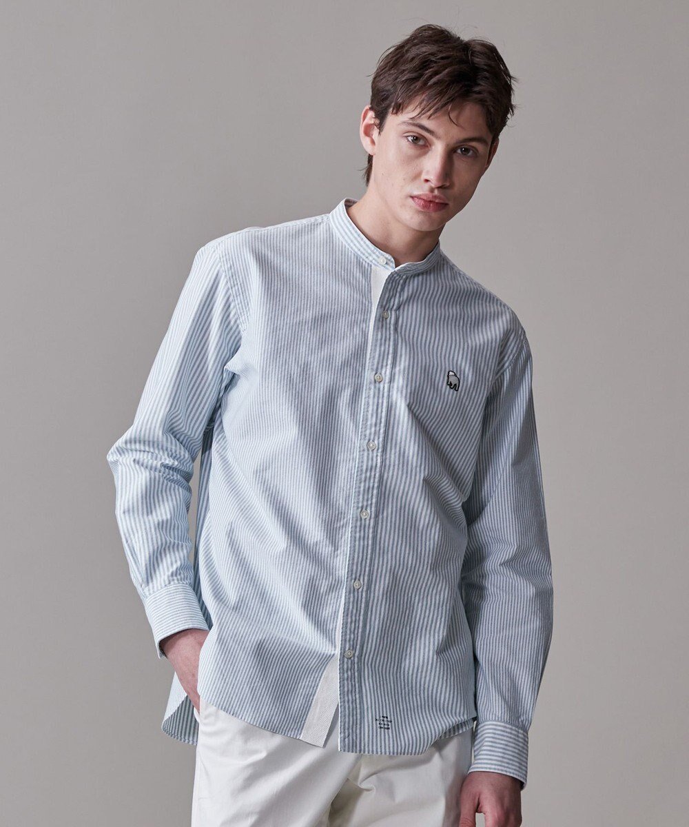 【ジェイ プレス/J.PRESS / MEN】の【IVY COLLECTION】【毎シーズン大好評】バックブル ロンストクレイジーパターン バンドカラーシャツ インテリア・キッズ・メンズ・レディースファッション・服の通販 founy(ファニー) ファッション Fashion メンズファッション Fashion for Men トップス・カットソー Cut & Sew Tops メンズシャツ Shirts 洗える Machine Washable スリット Slit, Slit Detail バランス Balance, Style Balance パイピング Piping, Trim Design A/W・秋冬 Autumn/Winter S/S・春夏 SS, Spring/Summer, Warm Season 夏 Summer グリーン系1|ID: prp329100004523891 ipo3291000000034364774