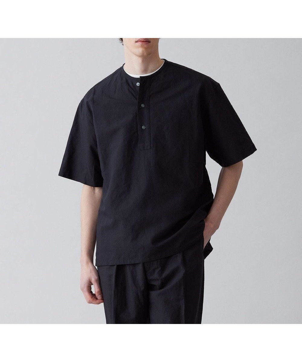 【アンフィーロ/UNFILO / MEN】のライトリネン ヘンリーネックシャツ 23年春夏商品 インテリア・キッズ・メンズ・レディースファッション・服の通販 founy(ファニー) 　ファッション　Fashion　メンズファッション　MEN　トップス・カットソー　Tops/Tshirt/Men　シャツ　Shirts　トレンド　Trend　リネン　Linen　夏　Summer　春　Spring　S/S・春夏　Ss・Spring/Summer　ブラック|ID: prp329100004523893 ipo3291000000032001002
