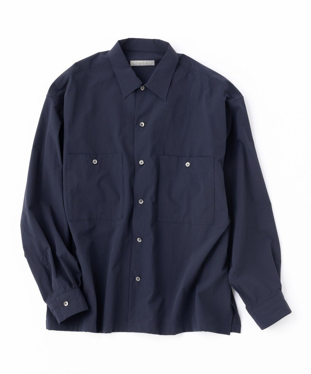 【アンフィーロ/UNFILO / MEN】のコンフォート カジュアル ワイドシャツ 24年秋冬商品 インテリア・キッズ・メンズ・レディースファッション・服の通販 founy(ファニー) 　ファッション　Fashion　メンズファッション　Men's Style Online　トップス・カットソー　Tops/Tshirt/Men　シャツ　Shirts　吸水　Water Absorption　軽量　Lightweight　ストレッチ　Stretch　ポケット　Pocket　リラックス　Relax　ワイド　Wide　A/W・秋冬　Aw・Autumn/Winter・Fw・Fall-Winter　ネイビー|ID: prp329100004523902 ipo3291000000032587331