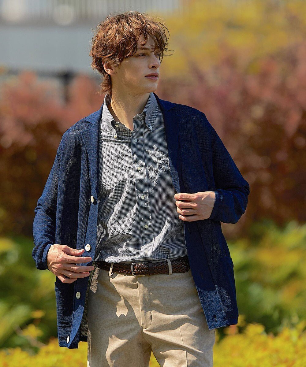 【ジェイ プレス/J.PRESS / MEN】の【HYBRID LINEN】ニットジャケット インテリア・キッズ・メンズ・レディースファッション・服の通販 founy(ファニー) 　ファッション　Fashion　メンズファッション　MEN　トップス・カットソー　Tops/Tshirt/Men　ニット　Knit Tops　カーディガン　Cardigans　オーガニック　Organic　春　Spring　カーディガン　Cardigan　ジャケット　Jacket　定番　Standard　フィット　Fit　フランス　France　メランジ　Melange　リネン　Linen　レギュラー　Regular　S/S・春夏　Ss・Spring/Summer　おすすめ　Recommend　夏　Summer　エレガント 上品　Elegant　ネイビー系7|ID: prp329100004523906 ipo3291000000032001060