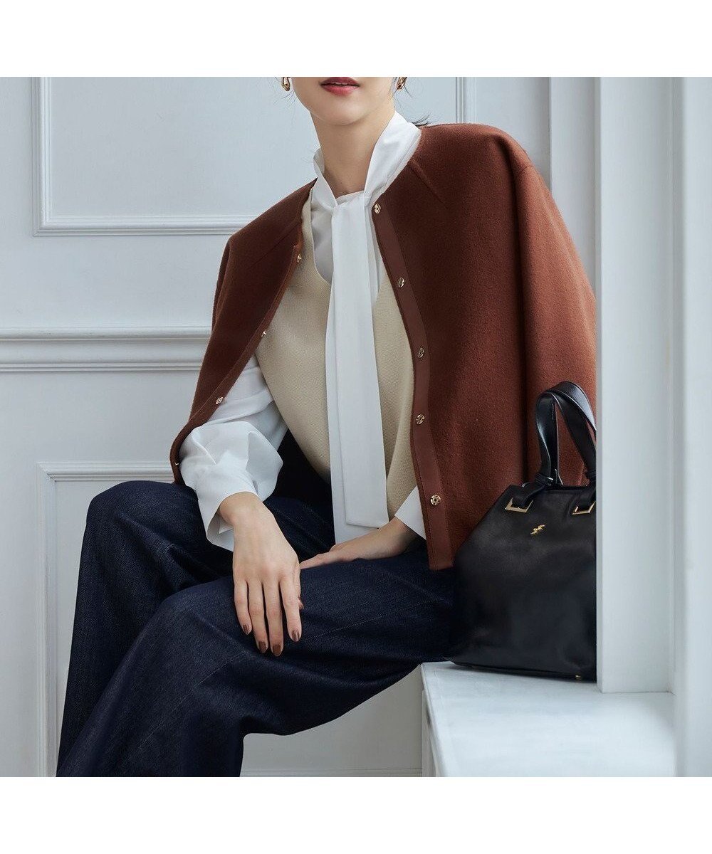 【自由区/JIYU-KU】のライトリバーノーカラー ジャケット インテリア・キッズ・メンズ・レディースファッション・服の通販 founy(ファニー) 　ファッション　Fashion　レディースファッション　WOMEN　アウター　Coat Outerwear　ジャケット　Jackets　ノーカラージャケット　No Collar Leather Jackets　インナー　Inner　ショート　Short　シンプル　Simple　ジャケット　Jacket　バランス　Balance　フォルム　Form　モダン　Modern　再入荷　Restock/Back In Stock/Re Arrival　A/W・秋冬　Aw・Autumn/Winter・Fw・Fall-Winter　軽量　Lightweight　ダークキャメル|ID: prp329100004523929 ipo3291000000032001211