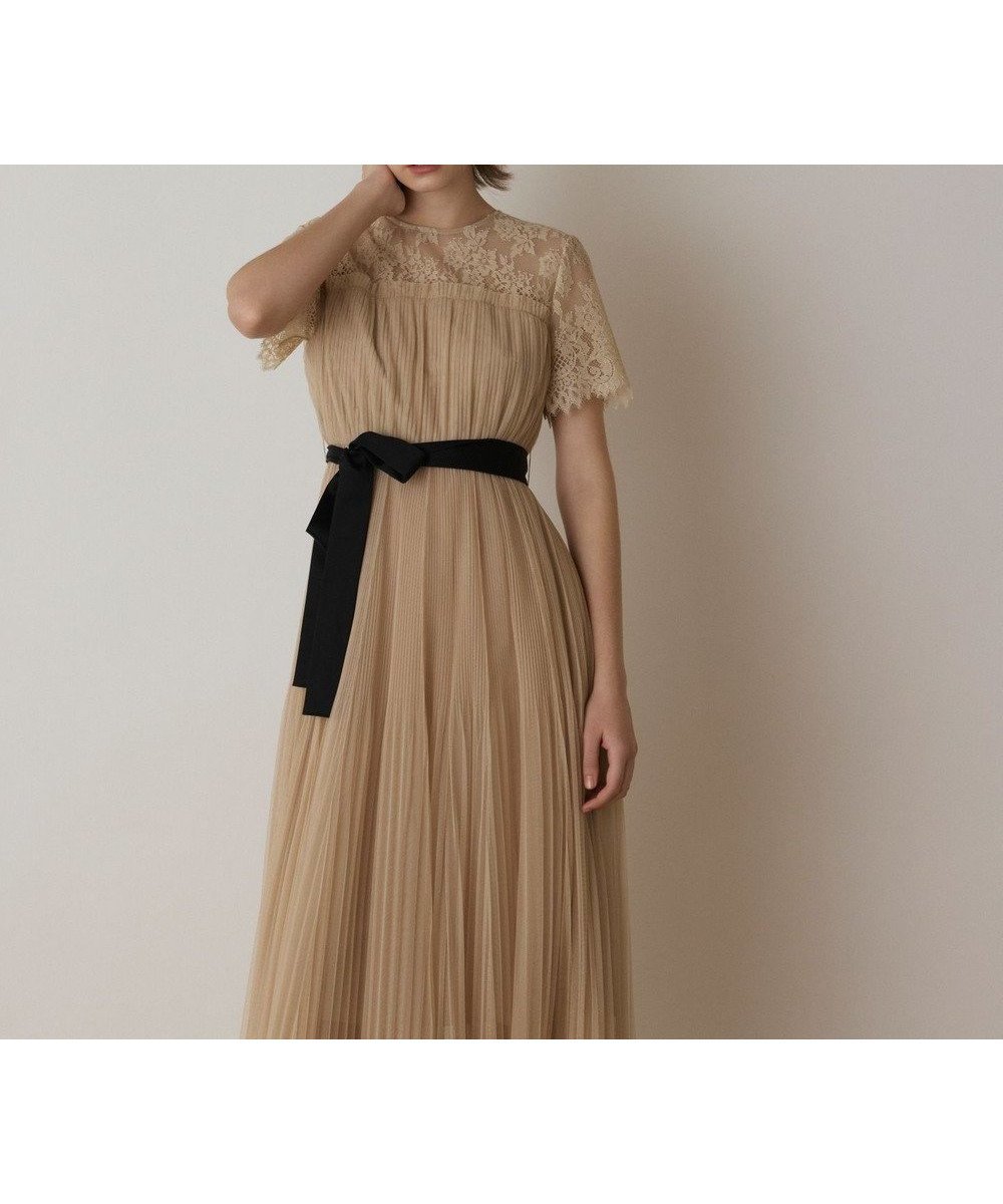 【グレース コンチネンタル/GRACE CONTINENTAL】のチュールプリーツドレス 人気、トレンドファッション・服の通販 founy(ファニー) 　ファッション　Fashion　レディースファッション　WOMEN　ワンピース　Dress　ドレス　Party Dresses　シアー　Sheer　スカラップ　Scalloped　チュール　Tulle　ドレス　Dress　フィット　Fit　フレア　Flare　プリーツ　Pleats　リボン　Ribbon　レース　Race　エレガント 上品　Elegant　再入荷　Restock/Back In Stock/Re Arrival　夏　Summer　春　Spring　S/S・春夏　Ss・Spring/Summer　 other-1|ID: prp329100004523931 ipo3291000000032282474
