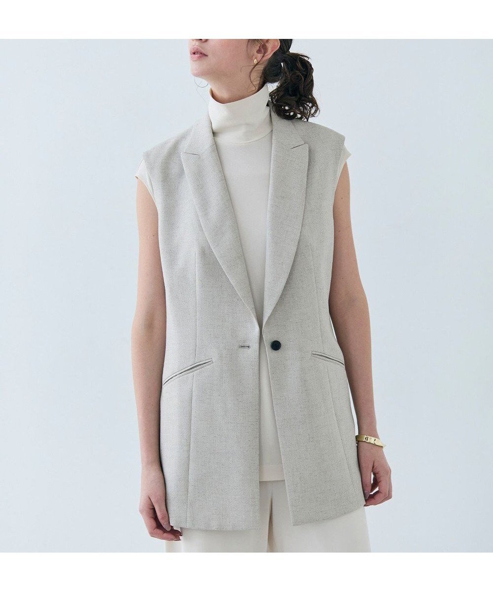 【ベイジ,/BEIGE,】の【洗える】CAROLE / リネンライクノースリーブジレジャケット インテリア・キッズ・メンズ・レディースファッション・服の通販 founy(ファニー) 　ファッション　Fashion　レディースファッション　WOMEN　アウター　Coat Outerwear　ジャケット　Jackets　インナー　Inner　春　Spring　洗える　Washable　カーディガン　Cardigan　ジャケット　Jacket　スタイリッシュ　Stylish　ストレッチ　Stretch　セットアップ　Set Up　デニム　Denim　定番　Standard　ハーフ　Half　ベスト　Vest　ベーシック　Basic　ボトム　Bottom　S/S・春夏　Ss・Spring/Summer　夏　Summer　エレガント 上品　Elegant　ビジネス 仕事 通勤　Business　Sand|ID: prp329100004523950 ipo3291000000032001355