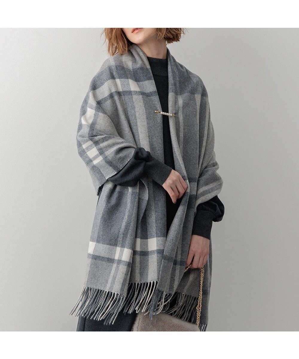 【23区/NIJYUSANKU】の【杏さん着用/CLASSY.2月号掲載】カシミヤ チェック ストール インテリア・キッズ・メンズ・レディースファッション・服の通販 founy(ファニー) 　雑誌掲載アイテム　Magazine Items　ファッション雑誌　Fashion Magazines　クラッシィ　CLASSY.　ファッション　Fashion　レディースファッション　WOMEN　イエロー　Yellow　オレンジ　Orange　秋　Autumn/Fall　カシミヤ　Cashmere　ショール　Shawl　シンプル　Simple　ストール　Stall　雑誌　Magazine　チェック　Check　2月号　February Issue　マフラー　Scarf　冬　Winter　A/W・秋冬　Aw・Autumn/Winter・Fw・Fall-Winter　2024年　2024　エレガント 上品　Elegant　2024-2025秋冬・A/W　Aw/Autumn/Winter/Fw/Fall/2024-2025　グレー系|ID: prp329100004523967 ipo3291000000032001428