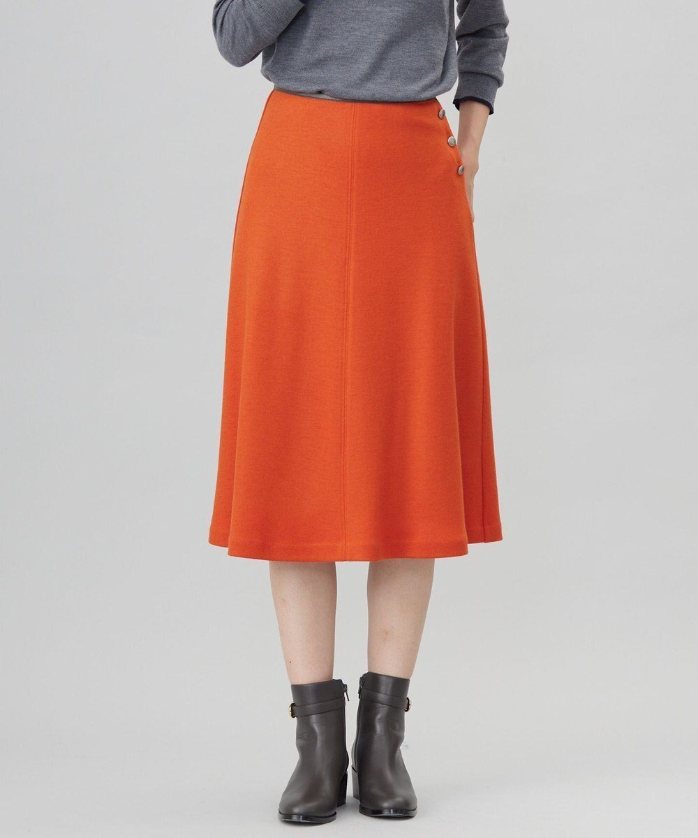 【ジェイ プレス/J.PRESS】の【洗える】ウールスムース スカート インテリア・キッズ・メンズ・レディースファッション・服の通販 founy(ファニー) 　ファッション　Fashion　レディースファッション　Fashion for Women　スカート　Skirts　ウォッシャブル　Machine Washable　オレンジ　Orange　洗える　Machine Washable　シンプル　Simple, Minimal　スタイリッシュ　Stylish, Fashionable　ストレッチ　Stretch, Stretchy Fabric　センター　Center, Center Line　パイピング　Piping, Trim Design　フェルト　Felt, Felt Fabric　フロント　Front, Front Design　メタル　Metal, Metal Parts　A/W・秋冬　Autumn/Winter　オレンジ系|ID: prp329100004523970 ipo3291000000033674014