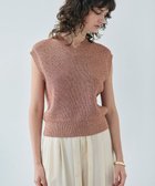 【ベイジ,/BEIGE,】の【洗える・eclat 5月号掲載】VANDA / ラメ入りVネックノースリーブニット Dark Nude|ID: prp329100004523972 ipo3291000000032001446