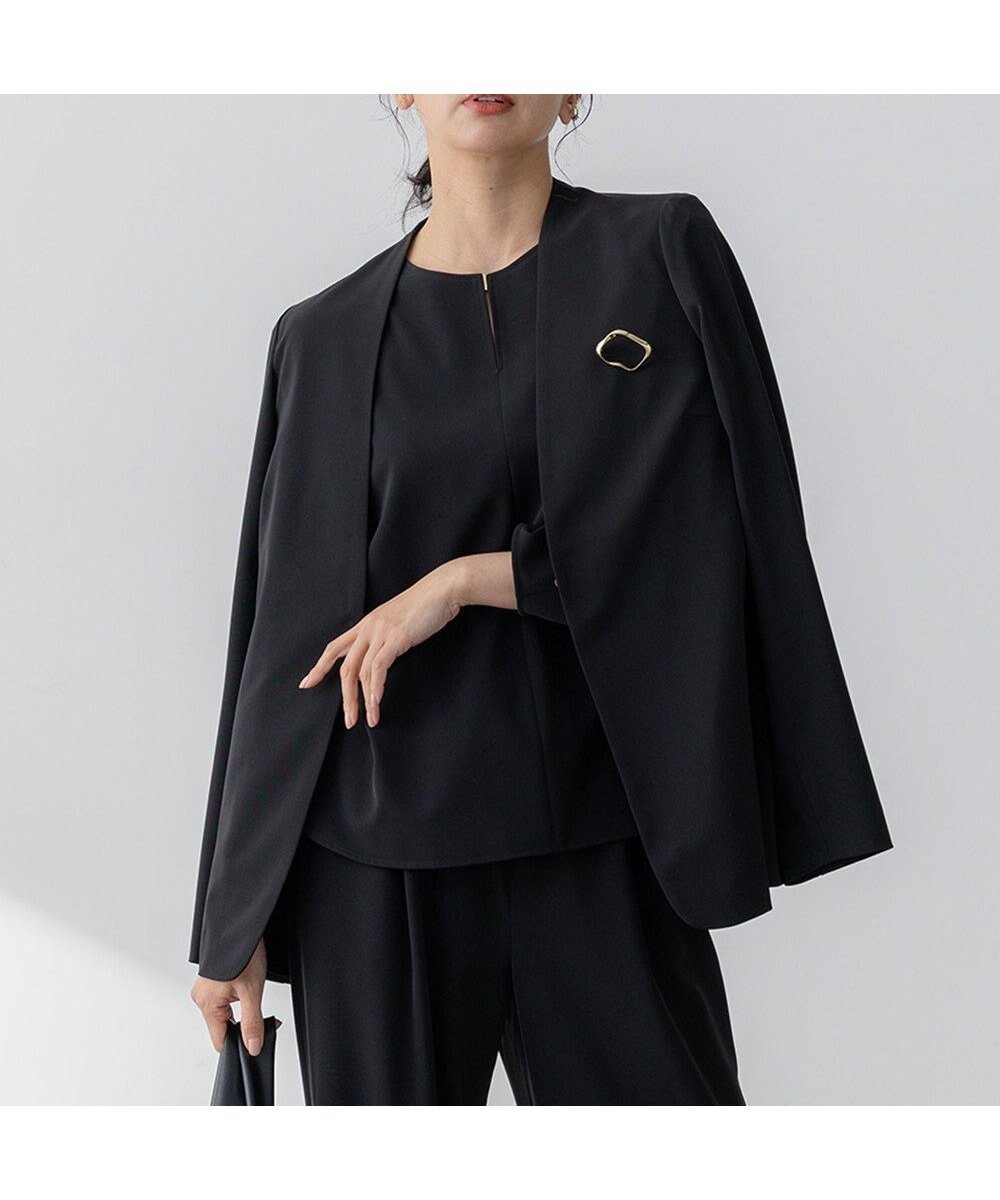 【23区/NIJYUSANKU】の【セットアップ対応/洗える】2WAYストレッチツイル ジャケット インテリア・キッズ・メンズ・レディースファッション・服の通販 founy(ファニー) ファッション Fashion レディースファッション Fashion for Women アウター Coat / Outerwear Collection レディースジャケット・軽アウター Jackets ノーカラージャケット / シンプル上品コーデ Collarless Jackets インナー Innerwear 春 Spring 洗える Machine Washable ジャケット Jacket, Outerwear ストレッチ Stretch, Stretchy Fabric セットアップ Set-Up, Coordinated Outfit バランス Balance, Style Balance ワイド Wide, Wide Fit S/S・春夏 SS, Spring/Summer, Warm Season おすすめ Recommended / Our Picks 夏 Summer エレガント 上品 Elegant ビジネス 仕事 通勤 Business / Work / Commuting 2025年 2025 2025春夏・S/S Spring/Summer 2025 SS25 ブラック系|ID: prp329100004523982 ipo3291000000034296147