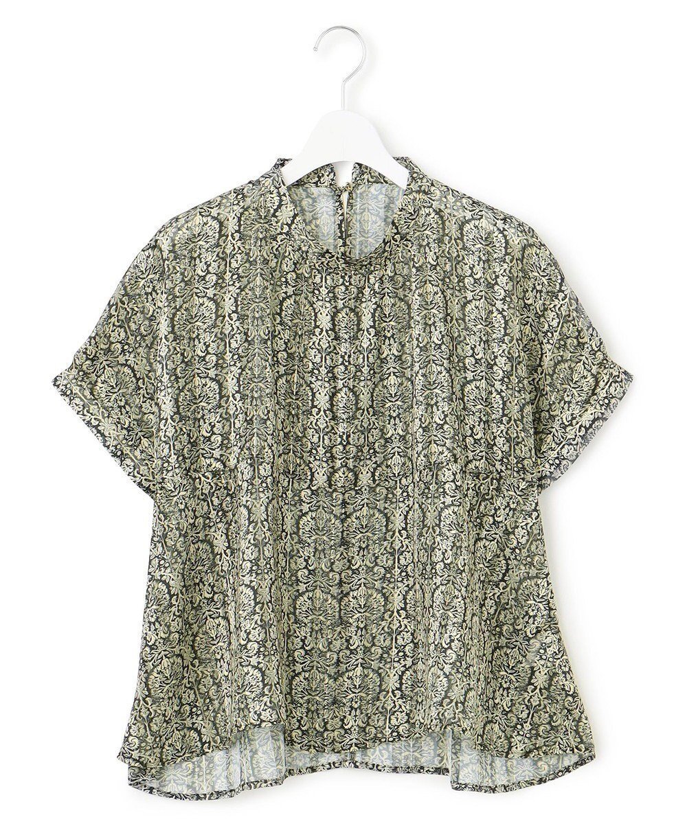 【ジェイプレスヨークストリート/J.PRESS YORK STREET】の【WOMEN】オリジナルタイルプリント ブラウス 人気、トレンドファッション・服の通販 founy(ファニー) 　ファッション　Fashion　レディースファッション　WOMEN　トップス・カットソー　Tops/Tshirt　シャツ/ブラウス　Shirts/Blouses　春　Spring　サテン　Satin　ストライプ　Stripe　とろみ　Thickness　フレア　Flare　ヘムライン　Hemline　S/S・春夏　Ss・Spring/Summer　夏　Summer　ビジネス 仕事 通勤　Business　 other-1|ID: prp329100004523985 ipo3291000000032001485