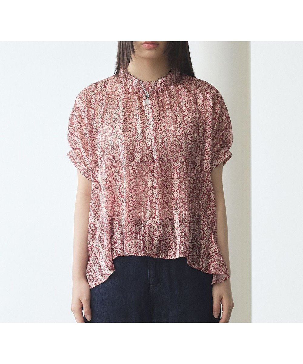 【ジェイプレスヨークストリート/J.PRESS YORK STREET】の【WOMEN】オリジナルタイルプリント ブラウス 人気、トレンドファッション・服の通販 founy(ファニー) 　ファッション　Fashion　レディースファッション　Ladies' Fashion Online　トップス・カットソー　Tops/Tshirt　シャツ/ブラウス　Shirts/Blouses　春　Spring　サテン　Satin　ストライプ　Stripe　とろみ　Thickness　フレア　Flare　ヘムライン　Hemline　S/S・春夏　Ss・Spring/Summer　再入荷　Restock/Back In Stock/Re Arrival　夏　Summer　ビジネス 仕事 通勤　Business　 other-1|ID: prp329100004523985 ipo3291000000032576920