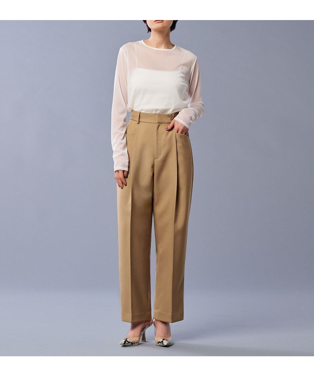 【アンクレイヴ/uncrave】の【防シワ・洗濯機洗い可】ドライタッチツイル カーブ パンツ(uncrave STANDARD) インテリア・キッズ・メンズ・レディースファッション・服の通販 founy(ファニー) 　ファッション　Fashion　レディースファッション　Fashion for Women　パンツ　Pants & Trousers　カーゴパンツ　Cargo Pants, Utility Pants　スラックス　Slacks, Dress Pants　ツイル　Twist, Twisted Detail　定番　Standard, Basic Item　A/W・秋冬　Autumn/Winter　キャメル|ID: prp329100004524010 ipo3291000000033681462