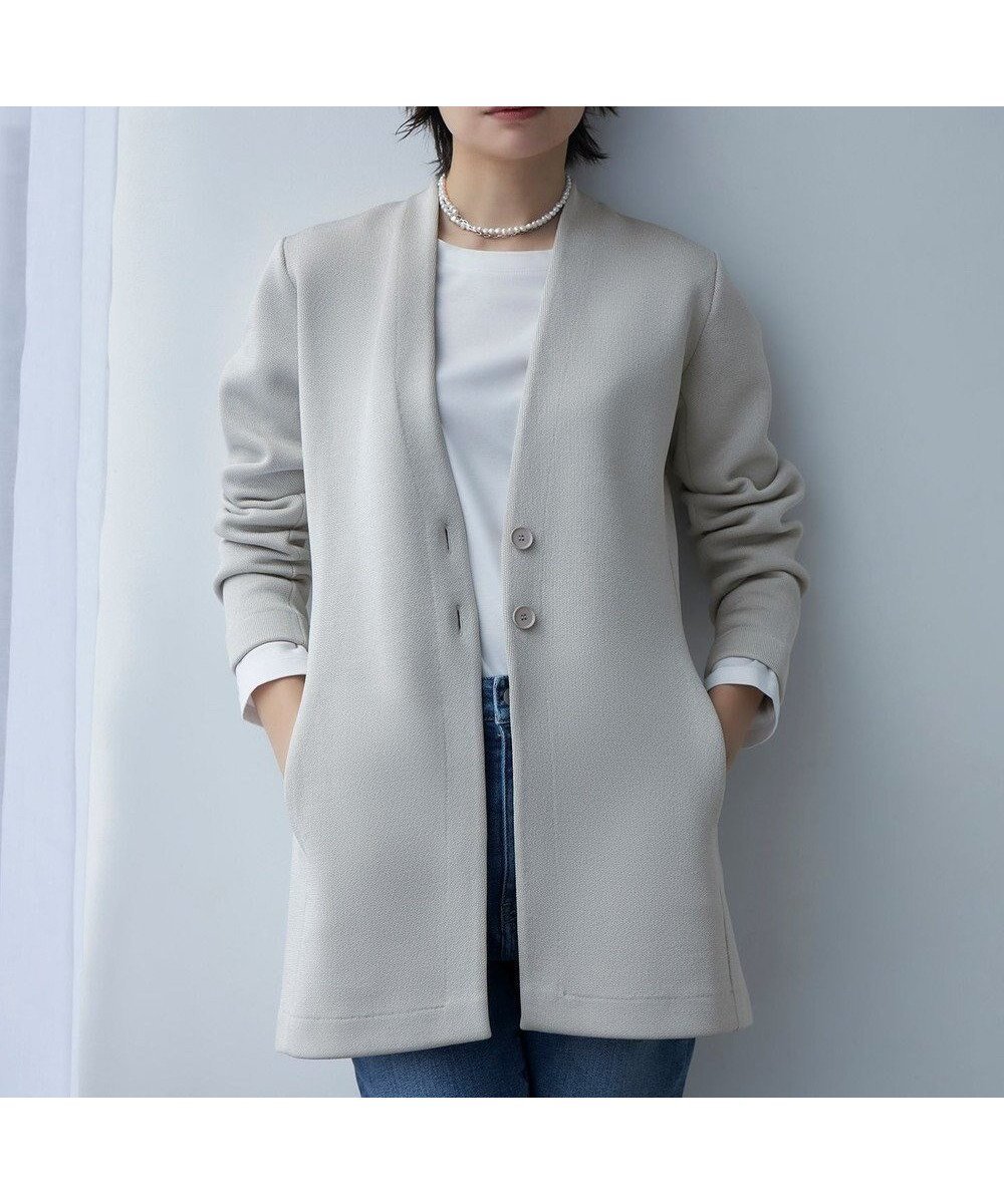 【アイシービー/iCB】の【洗える】シャイニースムースジャケット インテリア・キッズ・メンズ・レディースファッション・服の通販 founy(ファニー) 　ファッション　Fashion　レディースファッション　WOMEN　アウター　Coat Outerwear　ジャケット　Jackets　ノーカラージャケット　No Collar Leather Jackets　エレガント 上品　Elegant　洗える　Washable　カーディガン　Cardigan　ジャケット　Jacket　フロント　Front　ボトム　Bottom　ポケット　Pocket　A/W・秋冬　Aw・Autumn/Winter・Fw・Fall-Winter　2024年　2024　セレモニー　Ceremony　ビジネス 仕事 通勤　Business　2024-2025秋冬・A/W　Aw/Autumn/Winter/Fw/Fall/2024-2025　トープ系|ID: prp329100004524024 ipo3291000000032001635