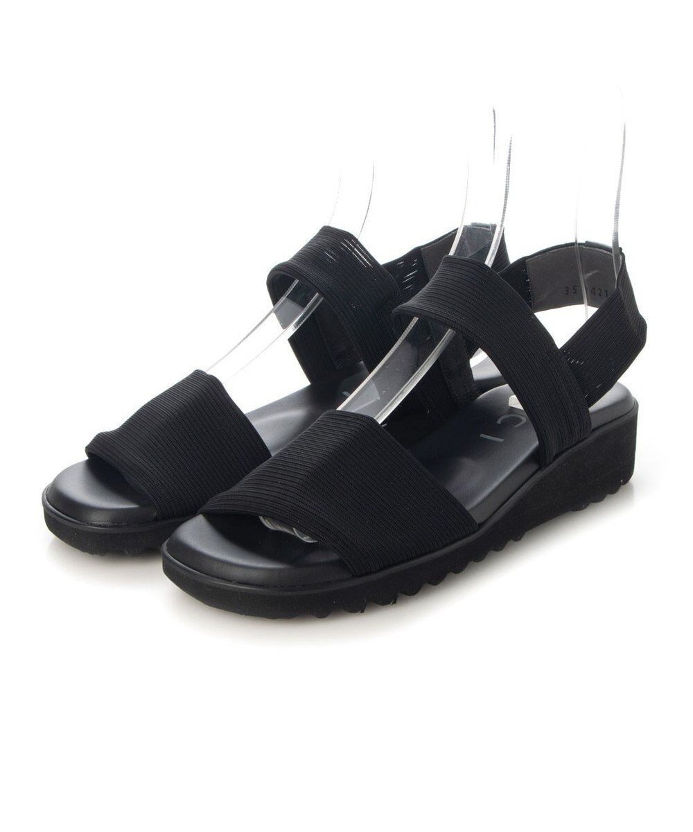 【モード エ ジャコモ/MODE ET JACOMO】のD ICI 【高機能】ダブルバンドフラットサンダル インテリア・キッズ・メンズ・レディースファッション・服の通販 founy(ファニー) 　ファッション　Fashion　レディースファッション　Fashion for Women　インソール　Shoe Insole　春　Spring　軽量　Lightweight, Ultra Light　サンダル　Sandals, Summer Shoes　シンプル　Simple, Minimal　ストレッチ　Stretch, Stretchy Fabric　トラベル　Travel, Travel Gear　フォルム　Silhouette, Form　フラット　Flat, Flat Shoes　S/S・春夏　SS, Spring/Summer, Warm Season　日本製　Made In Japan　夏　Summer　旅行　Travel　エレガント 上品　Elegant　ブラック|ID: prp329100004524035 ipo3291000000032708353