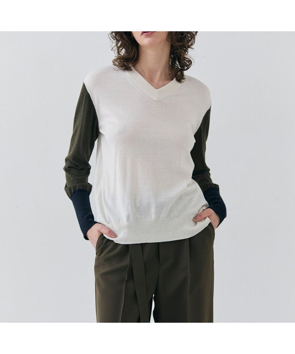 【ベイジ,/BEIGE,】の【洗える】BURNET / カラーミックスVネックトップス 人気、トレンドファッション・服の通販 founy(ファニー) 　ファッション　Fashion　レディースファッション　Ladies' Fashion Online　トップス・カットソー　Tops/Tshirt　ニット　Knit Tops　Vネック　V-Neck　インナー　Inner　洗える　Washable　カラフル　Colorful　ジャケット　Jacket　ストレッチ　Stretch　セーター　Sweater　デニム　Denim　ボトム　Bottom　ミックス　Mix　ロング　Long　ワイド　Wide　A/W・秋冬　Aw・Autumn/Winter・Fw・Fall-Winter　S/S・春夏　Ss・Spring/Summer　夏　Summer　エレガント 上品　Elegant　 other-1|ID: prp329100004524039 ipo3291000000032663346
