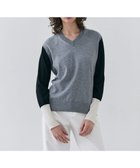【ベイジ,/BEIGE,】の【洗える】BURNET / カラーミックスVネックトップス Grey×Black×Ecru|ID: prp329100004524039 ipo3291000000032663349