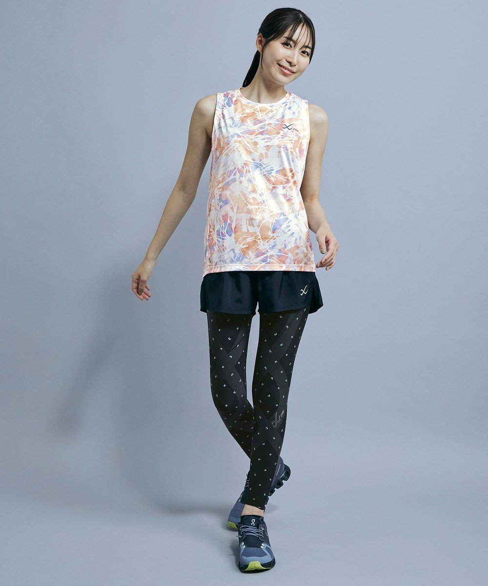 【シーダブリューエックス/CW-X】の【WOMEN】 CW-X トップス 【薄軽ランニングシャツ】 ノースリーブ タンクトップ Uネック 吸汗速乾性(本体) レディース DLY150 /ワコール インテリア・キッズ・メンズ・レディースファッション・服の通販 founy(ファニー) 　ファッション　Fashion　レディースファッション　Ladies' Fashion Online　トップス・カットソー　Tops/Tshirt　キャミソール / ノースリーブ　No Sleeves　シャツ/ブラウス　Shirts/Blouses　タンク　Tank　ノースリーブ　No Sleeve　プリント　Print　ランニング　Running　再入荷　Restock/Back In Stock/Re Arrival　ローズピンク|ID: prp329100004524072 ipo3291000000032679194