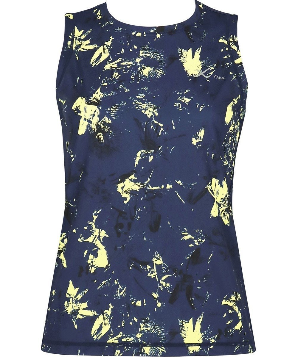 【シーダブリューエックス/CW-X】の【WOMEN】 CW-X トップス 【薄軽ランニングシャツ】 ノースリーブ タンクトップ Uネック 吸汗速乾性(本体) レディース DLY150 /ワコール インテリア・キッズ・メンズ・レディースファッション・服の通販 founy(ファニー) 　ファッション　Fashion　レディースファッション　Fashion for Women　トップス・カットソー　Cut & Sew Tops　キャミソール&ノースリーブ　Camisoles & Sleeveless Tops　シャツ・ブラウス・オフィスカジュアル　Elegant Blouses & Button-Ups　タンク　Tank Top, Sleeveless Top　ノースリーブ　Sleeveless, No-Sleeve　プリント　Print, Printed Pattern　ランニング　Running, Running Wear, Activewear, Jogging　イエロー|ID: prp329100004524072 ipo3291000000035560003