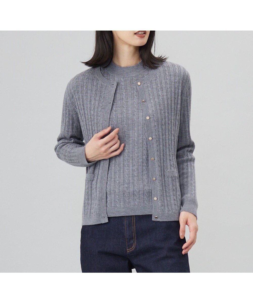 【ジェイ プレス/J.PRESS】の【洗える】KNIT BASIC クルーネック カーディガン インテリア・キッズ・メンズ・レディースファッション・服の通販 founy(ファニー) 　ファッション　Fashion　レディースファッション　Fashion for Women　トップス・カットソー　Cut & Sew Tops　ニット　Knit Tops & Sweaters　カーディガン・羽織り　Layered Style Cardigans　洗える　Machine Washable　カーディガン　Cardigan, Knitwear　トレンド　Trend, Trending Now　A/W・秋冬　Autumn/Winter　おすすめ　Recommended / Our Picks　エレガント 上品　Elegant　トップグレー系|ID: prp329100004524105 ipo3291000000033676824