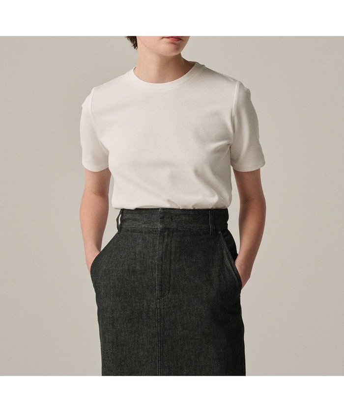 【アンクレイヴ/uncrave】のコットンミラノ ショート丈 Tシャツ(uncrave WHITE) インテリア・キッズ・メンズ・レディースファッション・服の通販 founy(ファニー) https://founy.com/ ファッション Fashion レディースファッション WOMEN トップス・カットソー Tops/Tshirt シャツ/ブラウス Shirts/Blouses ロング / Tシャツ T-Shirts カットソー Cut and Sewn インナー Inner カットソー Cut And Sew クラシカル Classical コンパクト Compact ショート Short シルケット Mercerization 雑誌 Magazine バランス Balance ボトム Bottom ミラノ Milan A/W・秋冬 Aw・Autumn/Winter・Fw・Fall-Winter S/S・春夏 Ss・Spring/Summer 夏 Summer エレガント 上品 Elegant |ID: prp329100004524108 ipo3291000000032001963