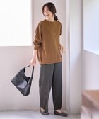【エニィファム/any FAM】の【洗濯機可/ストレッチ/ウエストゴム/裏起毛】マルチファンクションストレッチチェックワイドパンツ チャコールチェック|ID: prp329100004524119 ipo3291000000032002006