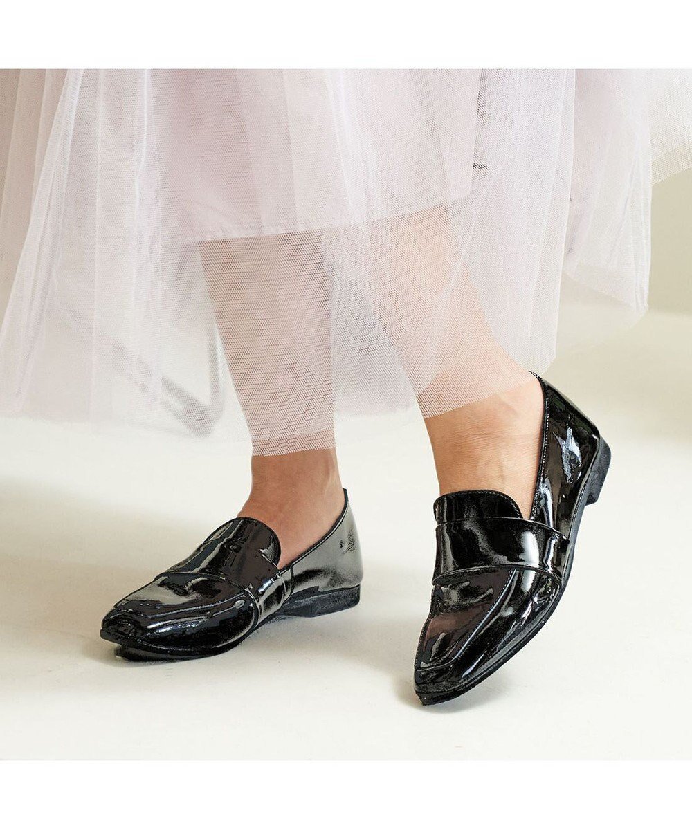 【イング/ing】のing 【WEB限定】レザーベルトローファー インテリア・キッズ・メンズ・レディースファッション・服の通販 founy(ファニー) 　ファッション　Fashion　レディースファッション　WOMEN　ベルト　Belts　クッション　Cushion　シューズ　Shoes　シンプル　Simple　スリッポン　Slip-Ons　トレンド　Trend　ドレス　Dress　バランス　Balance　フラット　Flat　ベーシック　Basic　おすすめ　Recommend　日本製　Made In Japan　ビジネス 仕事 通勤　Business　ブラックエナメル|ID: prp329100004524122 ipo3291000000032002017