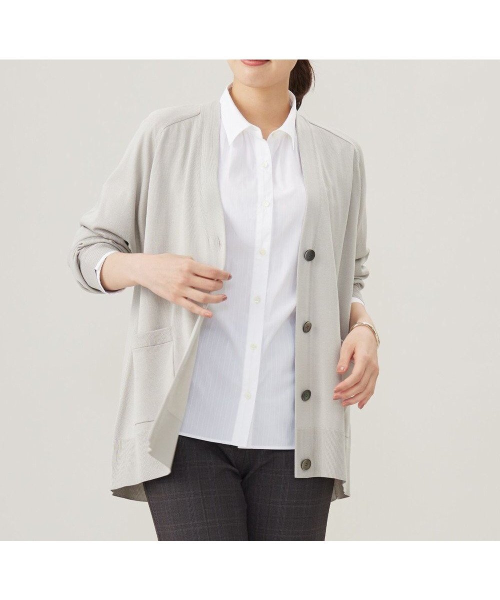 【ジェイ プレス/J.PRESS】の【洗える】SILKY RAYON STRETCH Vネック カーディガン インテリア・キッズ・メンズ・レディースファッション・服の通販 founy(ファニー) 　ファッション　Fashion　レディースファッション　Fashion for Women　トップス・カットソー　Cut & Sew Tops　カーディガン・羽織り　Layered Style Cardigans　Vネックトップス　V-Neck Tops / V-Cut Neckline Shirts　インナー　Innerwear　洗える　Machine Washable　秋　Autumn　カットソー　Cut and Sewn Top　カーディガン　Cardigan, Knitwear　シルク　Silk, 100% Silk　シンプル　Simple, Minimal　ベーシック　Basic, Essential　A/W・秋冬　Autumn/Winter　エレガント 上品　Elegant　グレージュ系|ID: prp329100004524126 ipo3291000000033577747