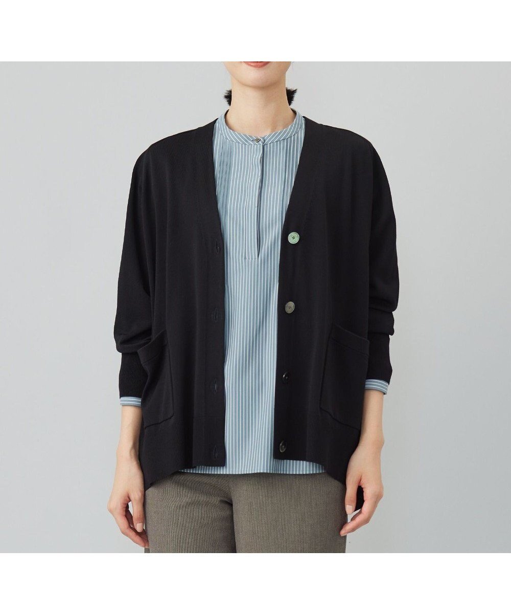 【ジェイ プレス/J.PRESS】の【洗える】SILKY RAYON STRETCH Vネック カーディガン インテリア・キッズ・メンズ・レディースファッション・服の通販 founy(ファニー) ファッション Fashion レディースファッション Fashion for Women トップス・カットソー Cut & Sew Tops カーディガン・羽織り Layered Style Cardigans Vネックトップス V-Neck Tops / V-Cut Neckline Shirts インナー Innerwear 洗える Machine Washable 秋 Autumn カットソー Cut and Sewn Top カーディガン Cardigan, Knitwear シルク Silk, 100% Silk シンプル Simple, Minimal ベーシック Basic, Essential A/W・秋冬 Autumn/Winter エレガント 上品 Elegant ブラック系|ID: prp329100004524126 ipo3291000000034442680
