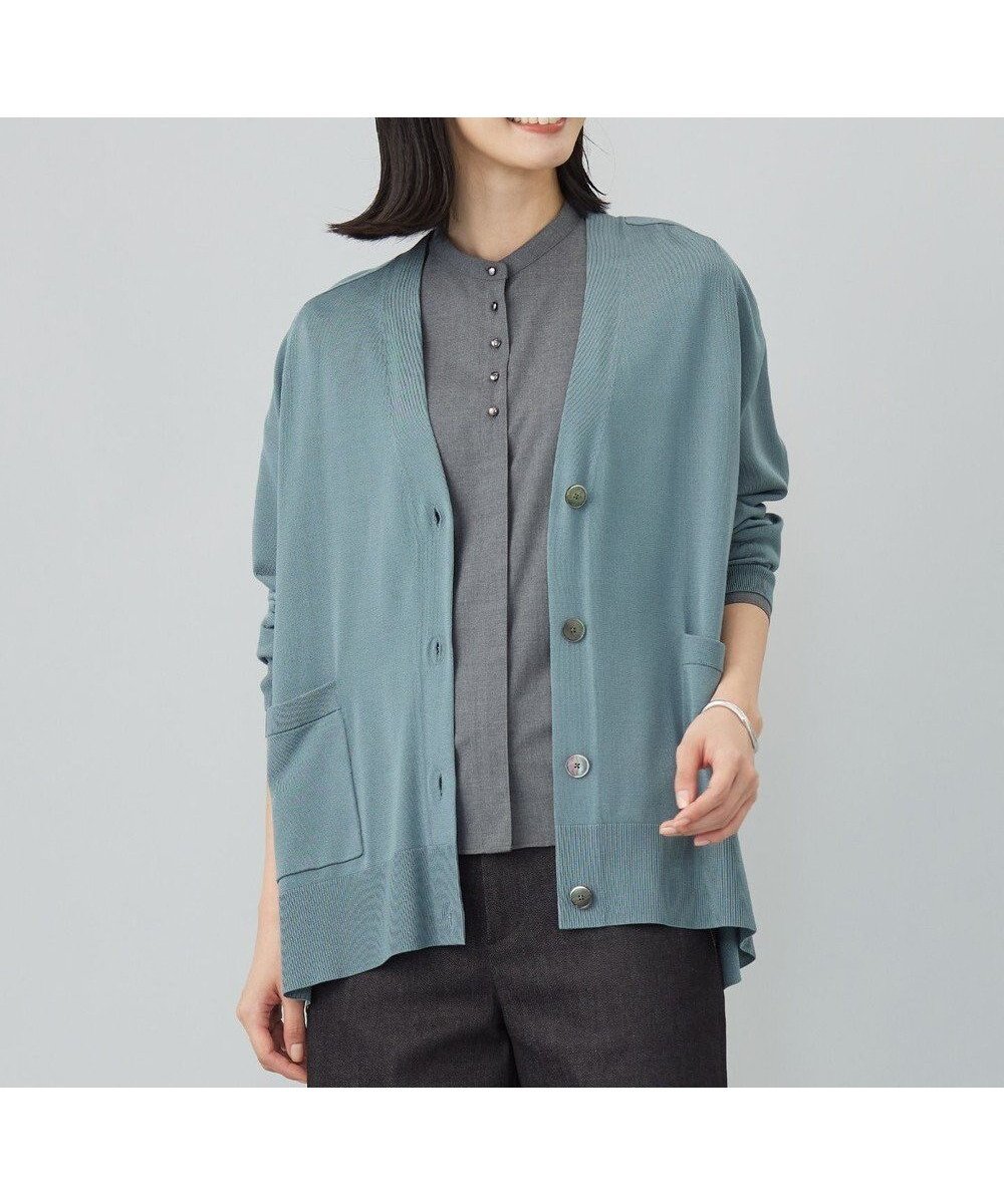 【ジェイ プレス/J.PRESS】の【洗える】SILKY RAYON STRETCH Vネック カーディガン インテリア・キッズ・メンズ・レディースファッション・服の通販 founy(ファニー) ファッション Fashion レディースファッション Fashion for Women トップス・カットソー Cut & Sew Tops カーディガン・羽織り Layered Style Cardigans Vネックトップス V-Neck Tops / V-Cut Neckline Shirts インナー Innerwear 洗える Machine Washable 秋 Autumn カットソー Cut and Sewn Top カーディガン Cardigan, Knitwear シルク Silk, 100% Silk シンプル Simple, Minimal ベーシック Basic, Essential A/W・秋冬 Autumn/Winter エレガント 上品 Elegant グレイッシュグリーン系|ID: prp329100004524126 ipo3291000000034442681