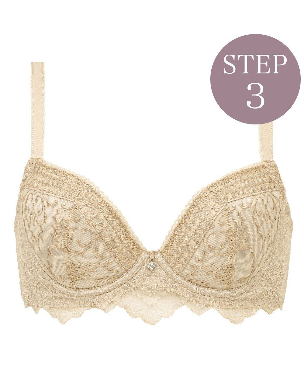 【ブラデリス ニューヨーク/BRADELIS New York】の【BRADELIS New York ブラデリス】ジャクリーンステップ3ブラ24A1 育乳補整 補正 ブラジャー 下着 幅狭ワイヤーでバストを整える インテリア・キッズ・メンズ・レディースファッション・服の通販 founy(ファニー) 　ファッション　Fashion　レディースファッション　WOMEN　下着・ランジェリー　Underwear　アンダーウェア　Underwear　アンダー　Under　クール　Cool　コレクション　Collection　コンパクト　Compact　サテン　Satin　ストレッチ　Stretch　デコルテ　Decolletage　ブラジャー　Bra　ポケット　Pocket　ラッセル　Russell　ラップ　Wrap　レース　Race　ワイヤー　Wire　おすすめ　Recommend　クリスマス X'mas　Christmas Xmas　ホリデーシーズン　Holiday　シャンパンベージュ|ID: prp329100004524132 ipo3291000000032002071