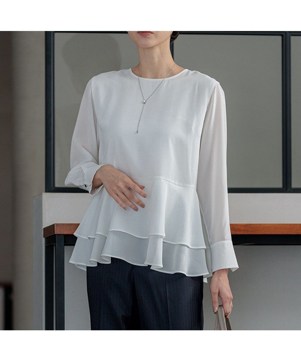 【23区/NIJYUSANKU】の【洗える】テプラマットシフォン ブラウス 人気、トレンドファッション・服の通販 founy(ファニー) ファッション Fashion レディースファッション Fashion for Women トップス・カットソー Cut & Sew Tops シャツ・ブラウス・オフィスカジュアル Elegant Blouses & Button-Ups ロングTシャツ・Tシャツ Longline T-Shirts & Tees カットソー・ベーシックTシャツ Cut-and-Sewn Tops / Stretch Tees & Basics 春 Spring 洗える Machine Washable カットソー Cut and Sewn Top カフス Cuff Design シフォン Chiffon, Lightweight Fabric ジャケット Jacket, Outerwear ツイード Twill, Twill Weave ティアード Tiered, Tiered Style S/S・春夏 SS, Spring/Summer, Warm Season おすすめ Recommended / Our Picks 夏 Summer エレガント 上品 Elegant セレモニー Ceremony 入学式 Entrance Ceremony ビジネス 仕事 通勤 Business / Work / Commuting other-1|ID: prp329100004524143 ipo3291000000033583905