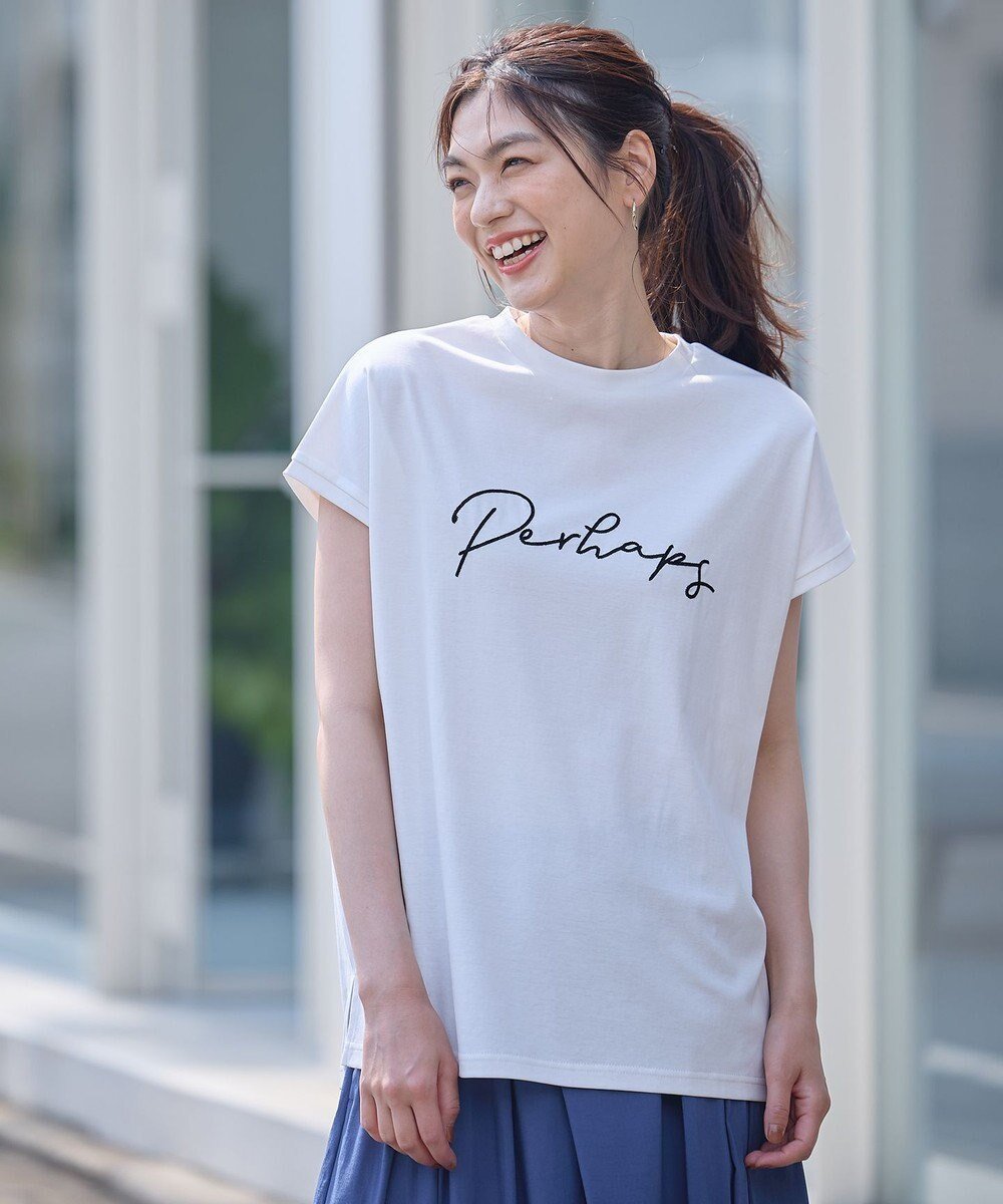 【エニィファム/any FAM】の【汗ジミ防止加工】シルケットスムースフレンチスリーブ刺繍ロゴTシャツ 人気、トレンドファッション・服の通販 founy(ファニー) 　ファッション　Fashion　レディースファッション　WOMEN　トップス・カットソー　Tops/Tshirt　シャツ/ブラウス　Shirts/Blouses　ロング / Tシャツ　T-Shirts　カットソー　Cut and Sewn　おすすめ　Recommend　インナー　Inner　カットソー　Cut And Sew　ジャケット　Jacket　デニム　Denim　フェミニン　Feminine　半袖　Short Sleeve　夏　Summer　春　Spring　S/S・春夏　Ss・Spring/Summer　 other-1|ID: prp329100004524148 ipo3291000000032002122