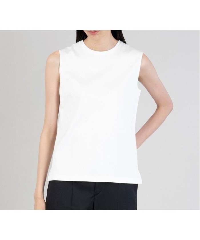 【23区/NIJYUSANKU】の【エステータ】スーピマコットン プレミアムジャージー ノースリーブTシャツ インテリア・キッズ・メンズ・レディースファッション・服の通販 founy(ファニー) https://founy.com/ ファッション Fashion レディースファッション WOMEN トップス・カットソー Tops/Tshirt キャミソール / ノースリーブ No Sleeves シャツ/ブラウス Shirts/Blouses ロング / Tシャツ T-Shirts カットソー Cut and Sewn 春 Spring カットソー Cut And Sew ジャージー Jersey ストレッチ Stretch スリット Slit 雑誌 Magazine ノースリーブ No Sleeve バランス Balance フォルム Form プレミアム Premium ベーシック Basic ボトム Bottom S/S・春夏 Ss・Spring/Summer 夏 Summer |ID: prp329100004524159 ipo3291000000032002162