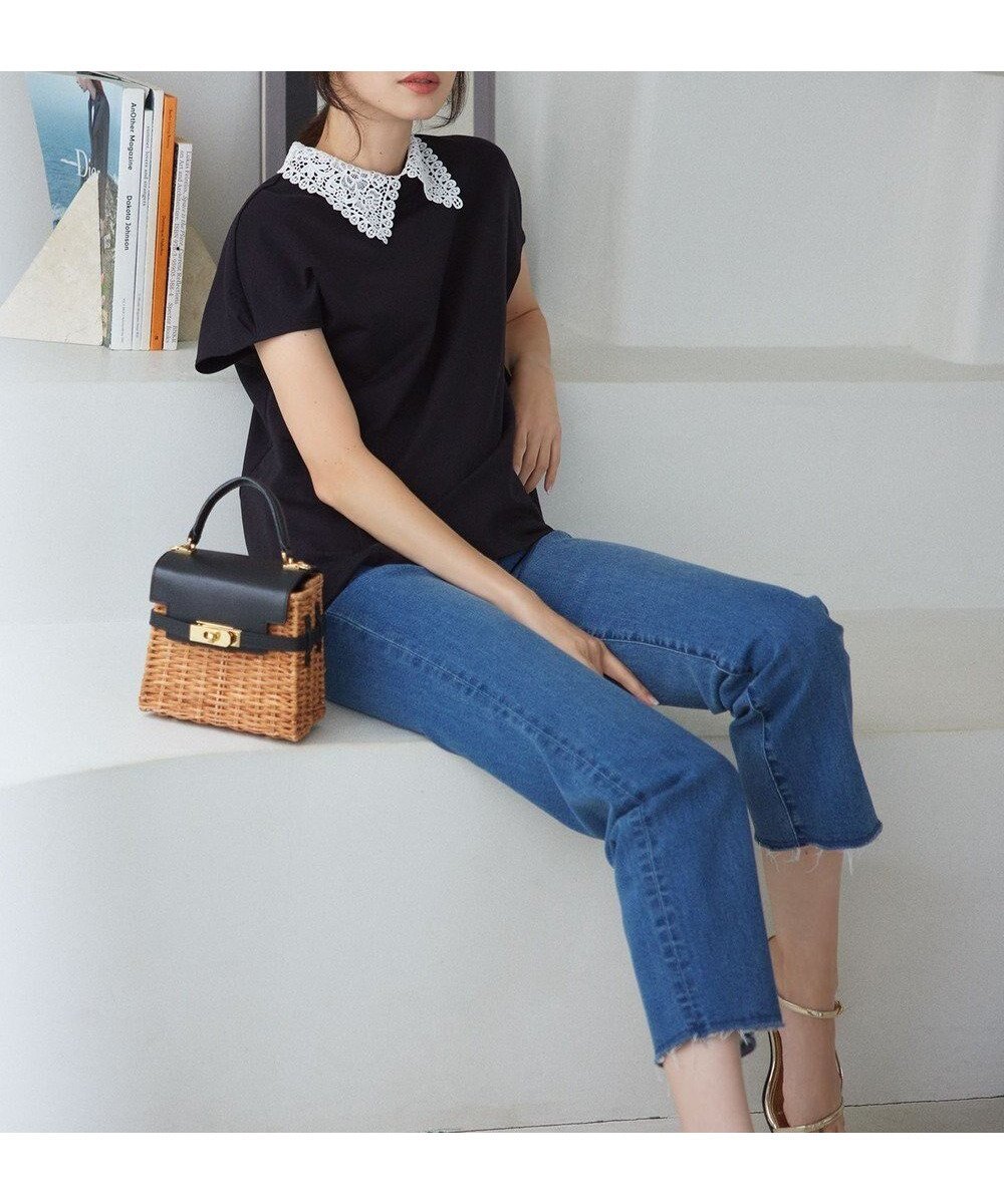 【組曲/KUMIKYOKU】のミッドデニム パンツ インテリア・キッズ・メンズ・レディースファッション・服の通販 founy(ファニー) 　ファッション　Fashion　レディースファッション　Fashion for Women　パンツ　Pants & Trousers　デニムパンツ・ジーンズ・美脚デニム　Denim Jeans & Pants　クロップド　Cropped, Short Length　シューズ　Shoes, Footwear　シルバー　Silver, Metallic Silver　ストレッチ　Stretch, Stretchy Fabric　テーパード　Tapered, Tapered Pants　デニム　Denim, Jeans Material　パッチ　Patch, Appliqué　フィット　Fit, Slim Fit　フラット　Flat, Flat Shoes　フリンジ　Fringe, Tassel　ブリーチ　Bleach, Washed Finish　ポケット　Pocket, Pocket Detail　ヨーク　Yoke, Yoke Design　A/W・秋冬　Autumn/Winter　S/S・春夏　SS, Spring/Summer, Warm Season　おすすめ　Recommended / Our Picks　夏　Summer　エレガント 上品　Elegant　ライトインディゴ系|ID: prp329100004524168 ipo3291000000034378223