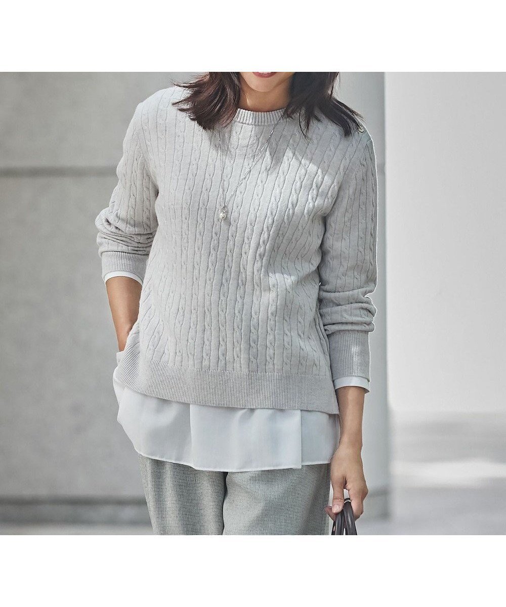 【ジェイ プレス/J.PRESS】の【洗える】WOOL BLEND AIR クルーネック ニット インテリア・キッズ・メンズ・レディースファッション・服の通販 founy(ファニー) 　ファッション　Fashion　レディースファッション　WOMEN　トップス・カットソー　Tops/Tshirt　ニット　Knit Tops　インナー　Inner　ジャケット　Jacket　ストレッチ　Stretch　セーター　Sweater　再入荷　Restock/Back In Stock/Re Arrival　洗える　Washable　秋　Autumn/Fall　A/W・秋冬　Aw・Autumn/Winter・Fw・Fall-Winter　軽量　Lightweight　ライトグレー系|ID: prp329100004524194 ipo3291000000032002300
