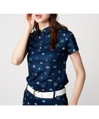 【23区 ゴルフ/NIJYUSANKU GOLF】の【WOMEN】【UVケア/吸水速乾】マルチステッカープリント ポロシャツ ネイビー系5|ID: prp329100004524199 ipo3291000000032002323