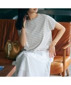 【23区/NIJYUSANKU】の【洗える/好評につき新色追加】レーヨンポリエステルストレッチ プルオーバー ニット サンド×オフボーダー|ID: prp329100004524205 ipo3291000000032002353